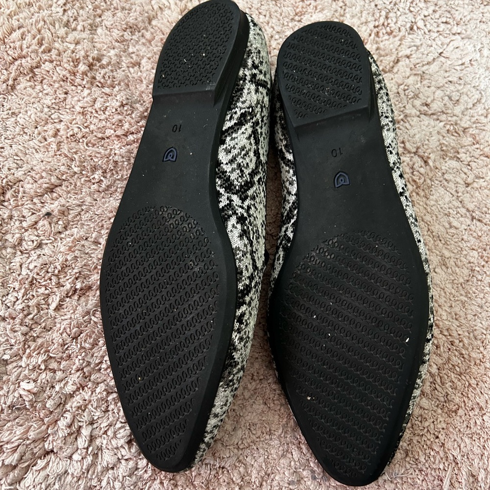 Rothy's Black and White Python Loafers - Picture 4 of 8